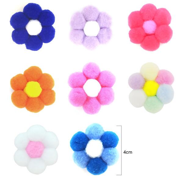 pompomflor diversas cores poliester